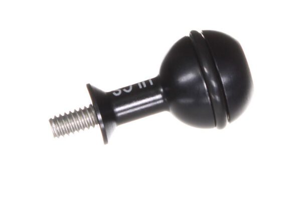 Ultralight BA-HB-LB longer bolt universal ball adapter with 1/4" through hole in black.