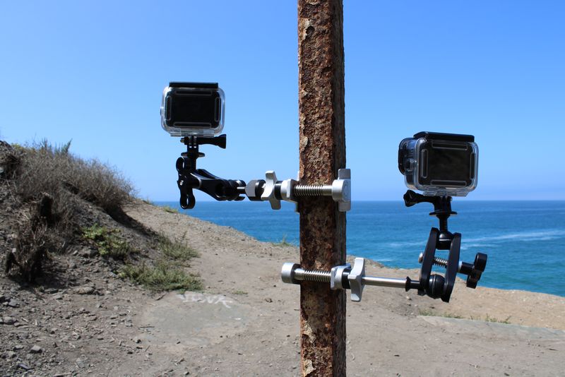 action cameras on cardellini clamps