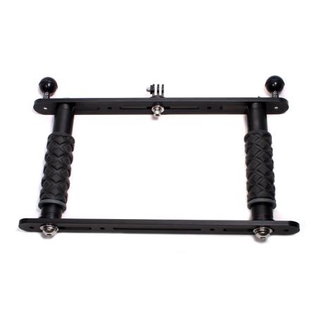 Ultralight DTK-MCXLH medium caged camera tray package using TR-DM2 trays with tall double handles