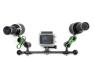 ultralight DB-CB10 double ball crrossbar arm with action camera and big blue lights